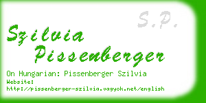 szilvia pissenberger business card